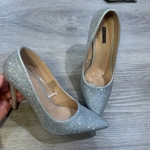 Pointed rhinestone heels